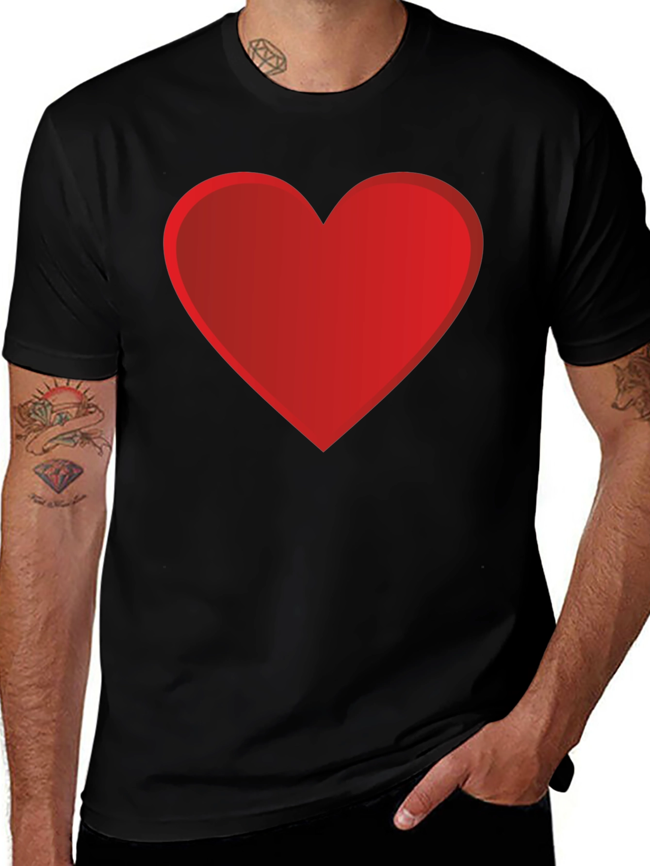 Heart Graphic Black Tee