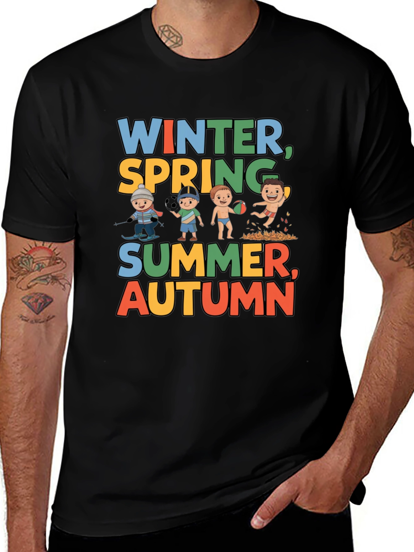 Seasons Graphic Tee - Winter Spring Summer Autumn