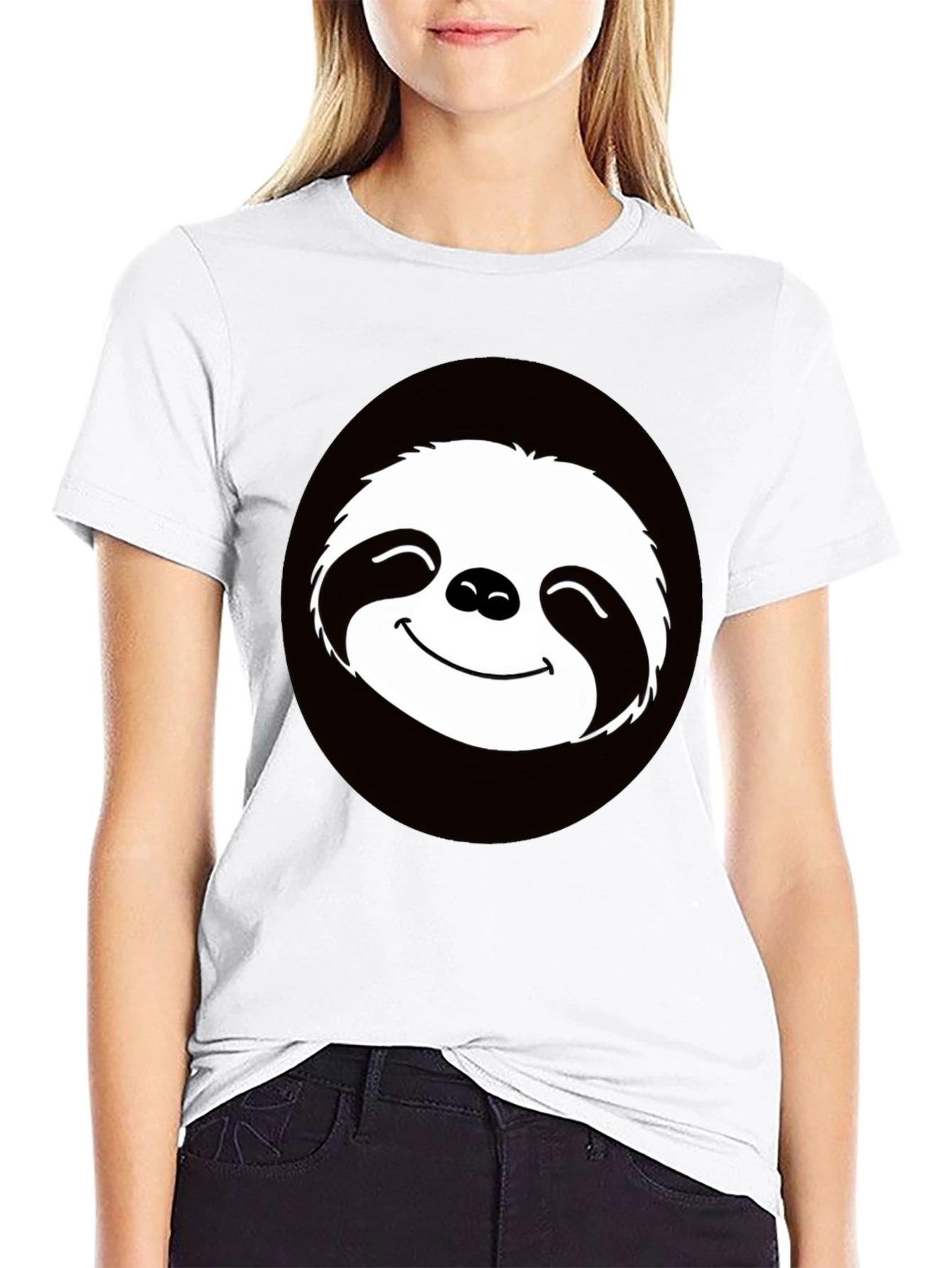Funny Sloth Graphic Tee - Casual Black T-Shirt