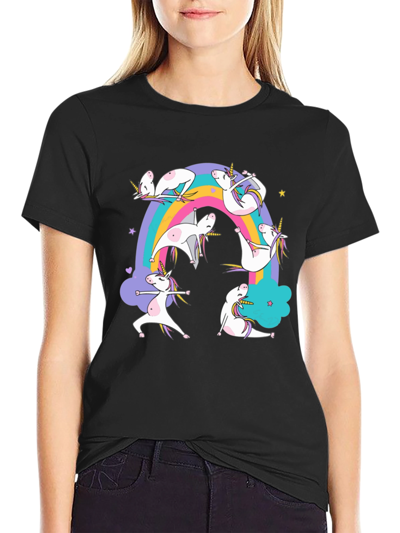 Unicorn Yoga Rainbow T-Shirt
