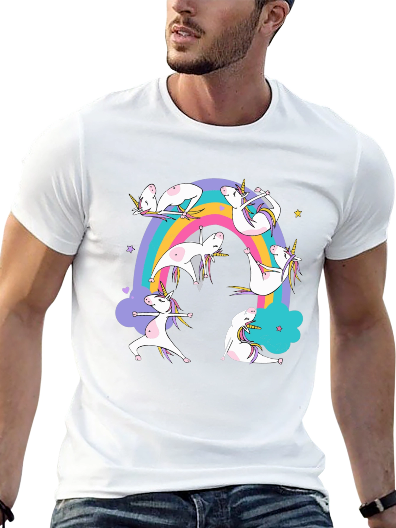 Unicorn Yoga Rainbow T-Shirt