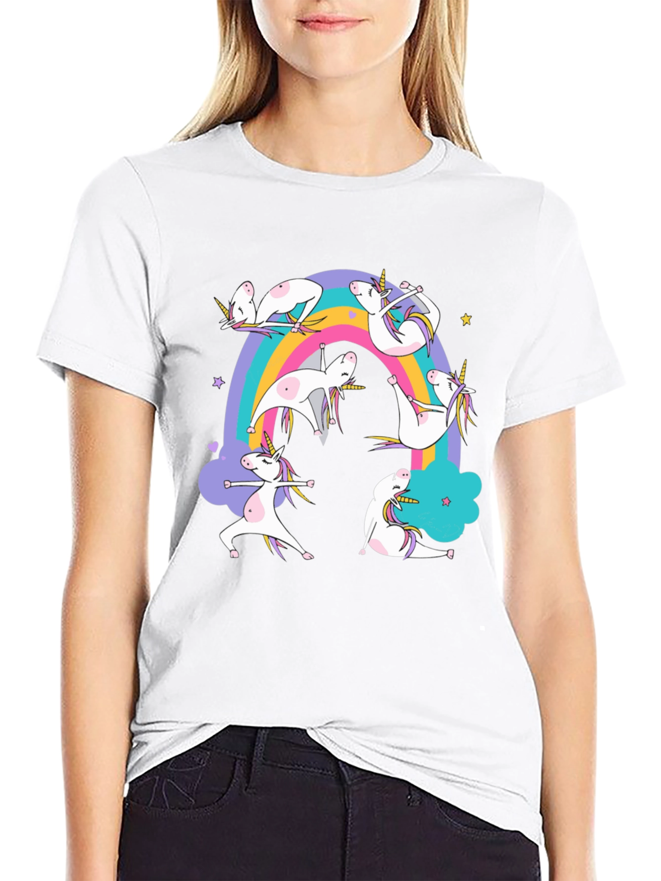 Unicorn Yoga Rainbow T-Shirt