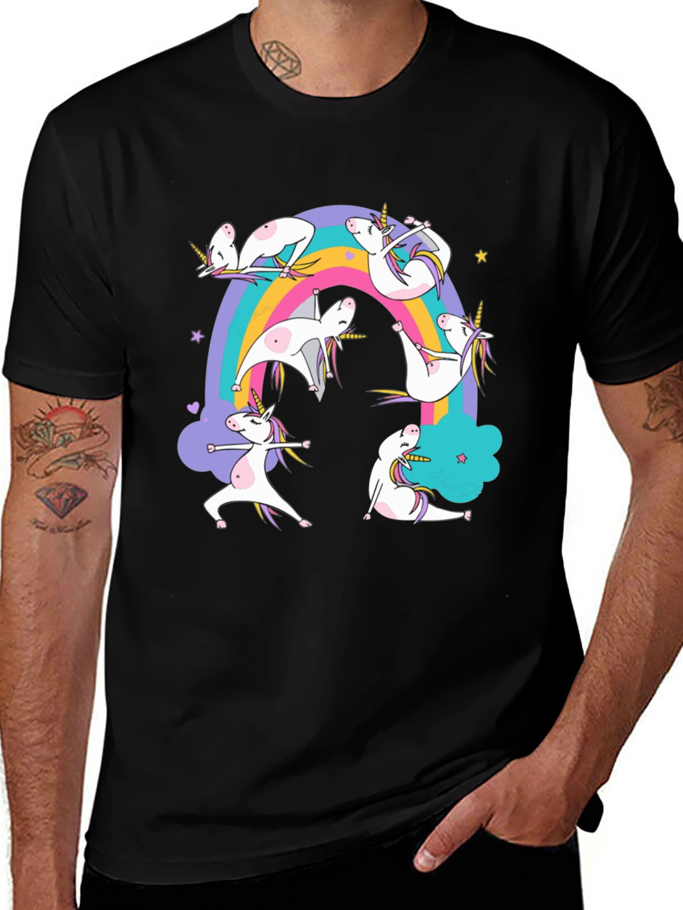 Unicorn Yoga Rainbow T-Shirt