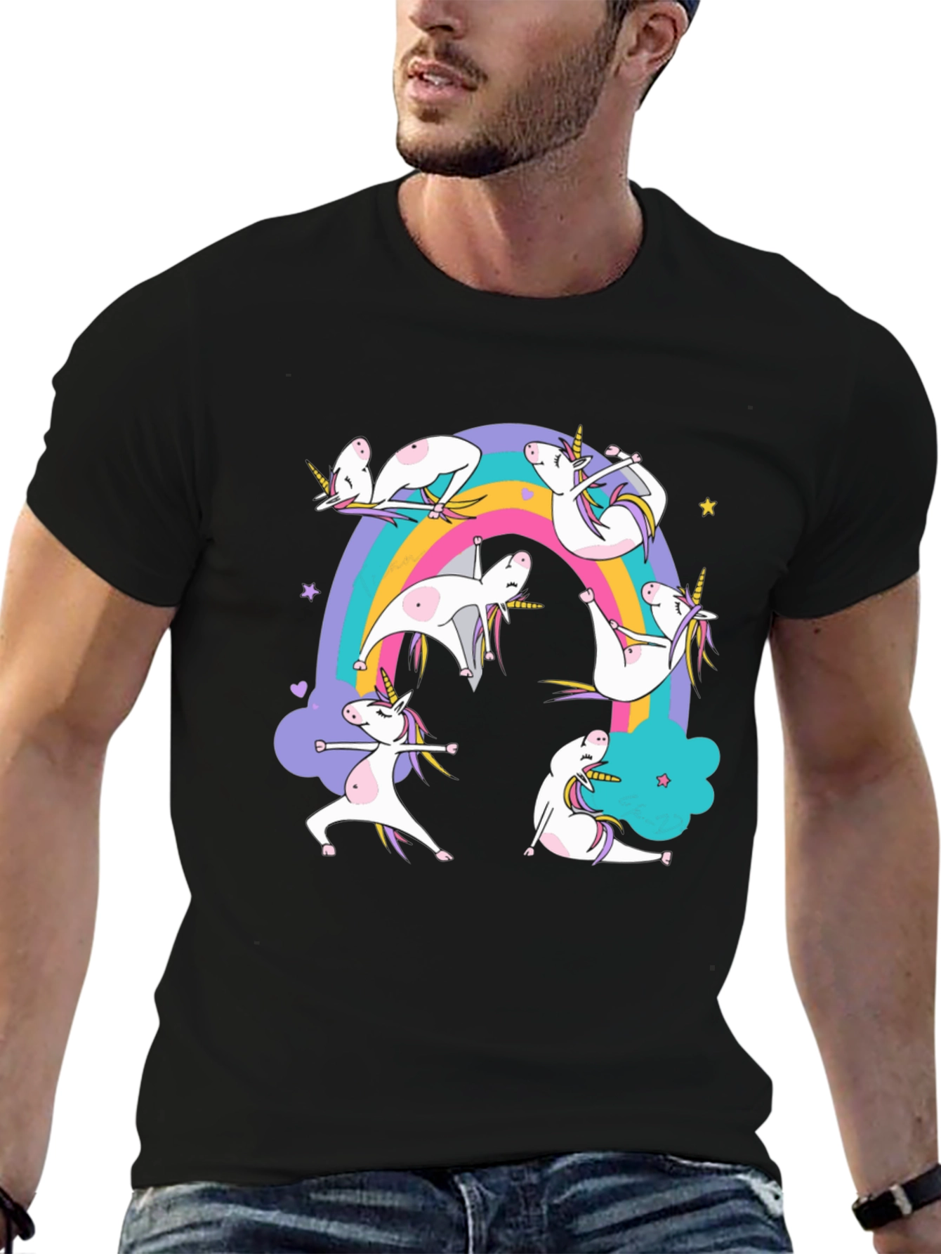 Unicorn Yoga Rainbow T-Shirt