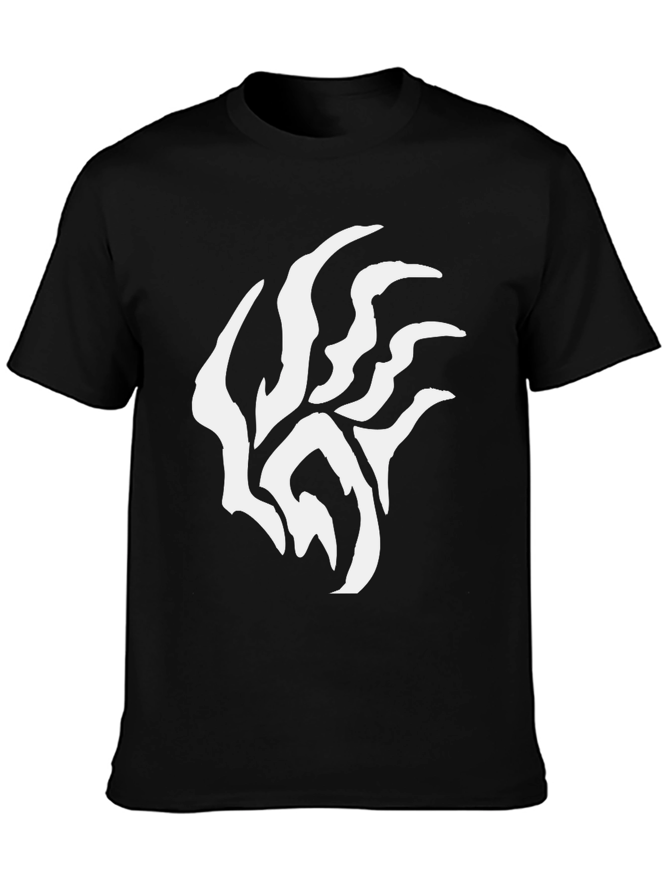 Black T-Shirt with Abstract White Design