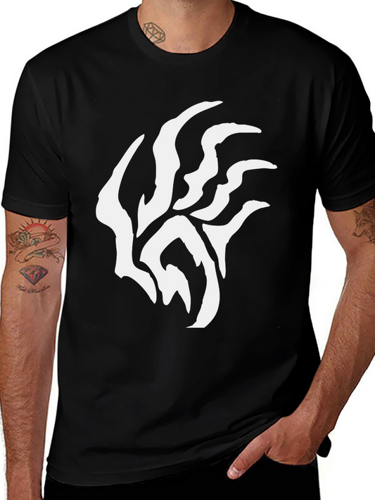 Black T-Shirt with Abstract White Design