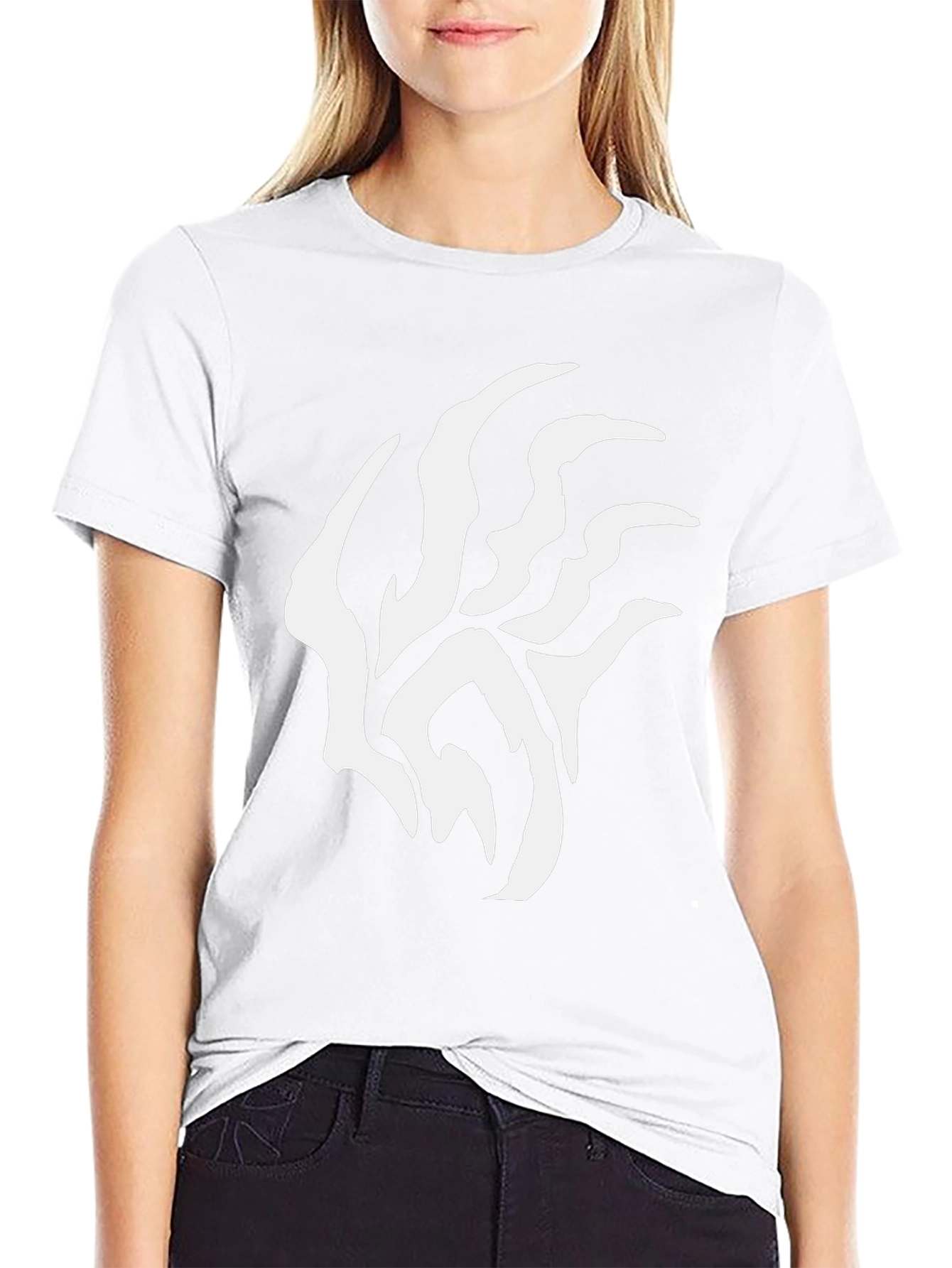 Black T-Shirt with Abstract White Design
