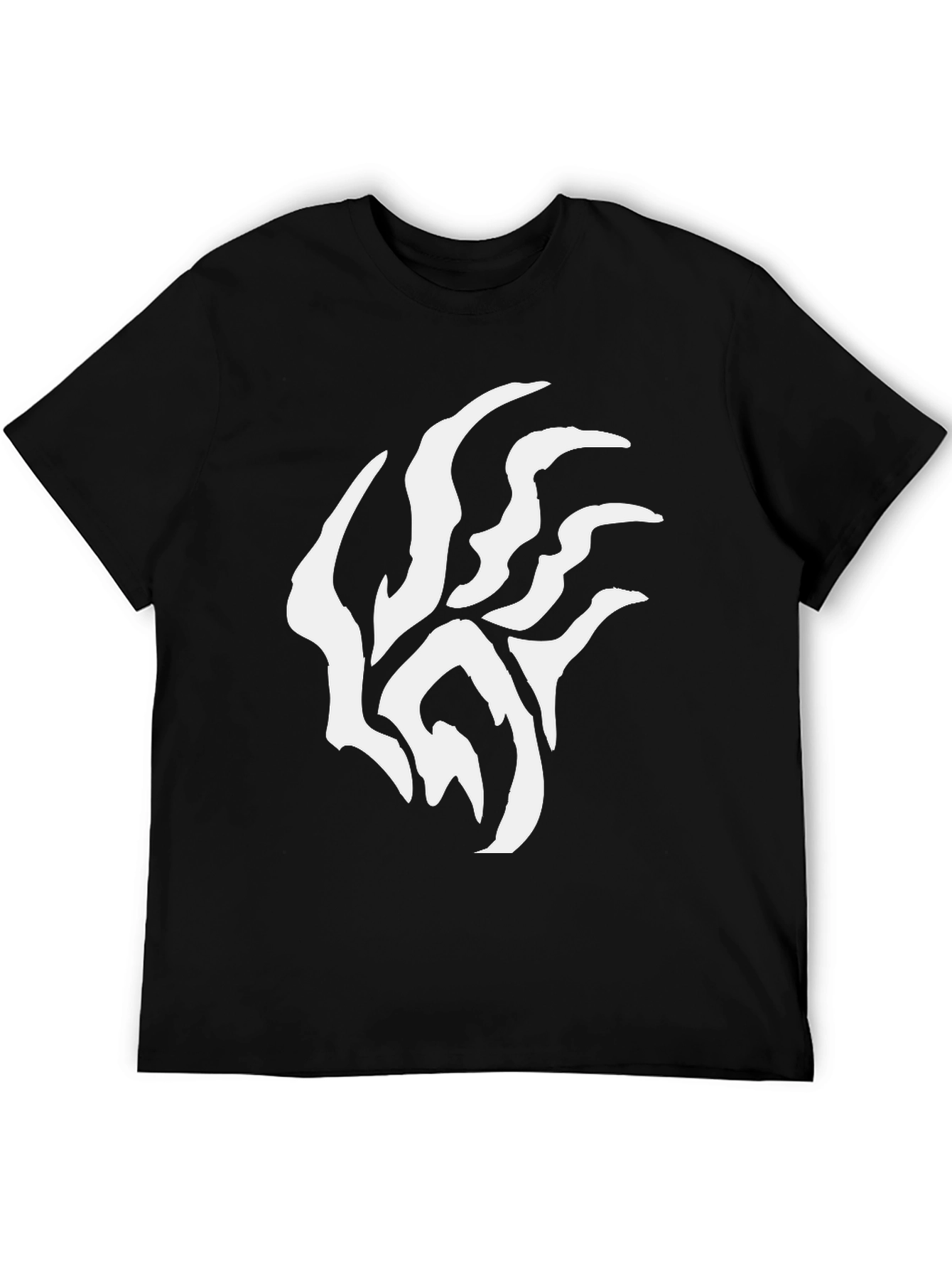 Black T-Shirt with Abstract White Design