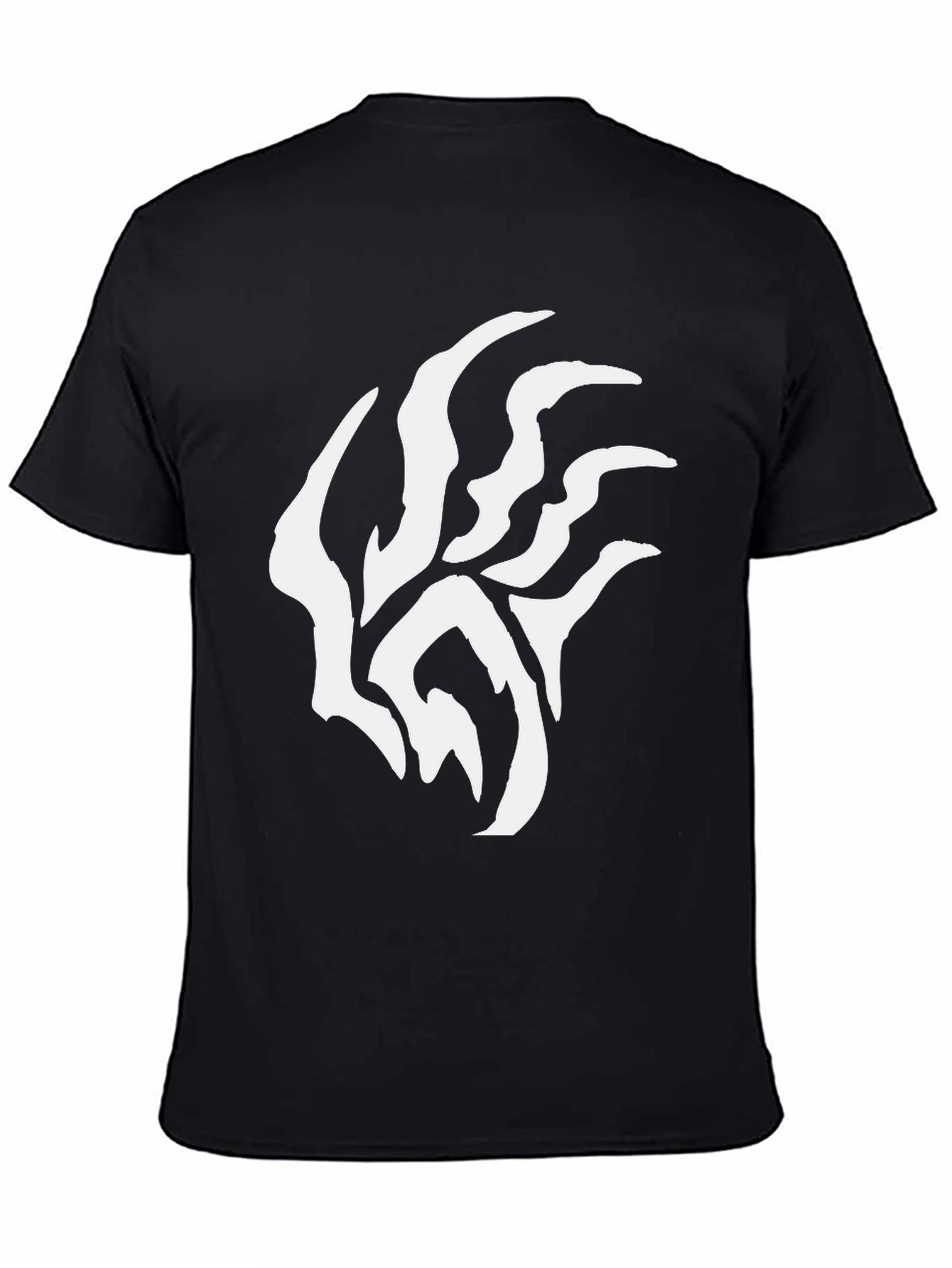 Black T-Shirt with Abstract White Design
