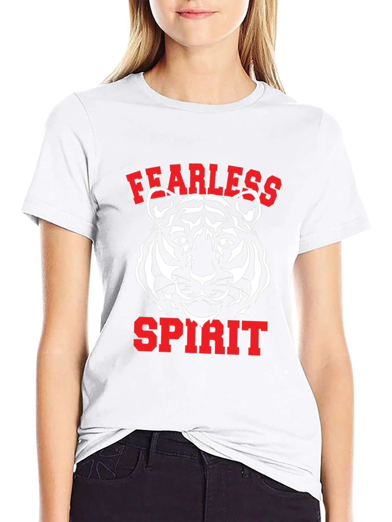 Fearless Spirit Tiger Graphic Tee - Black Cotton T-Shirt