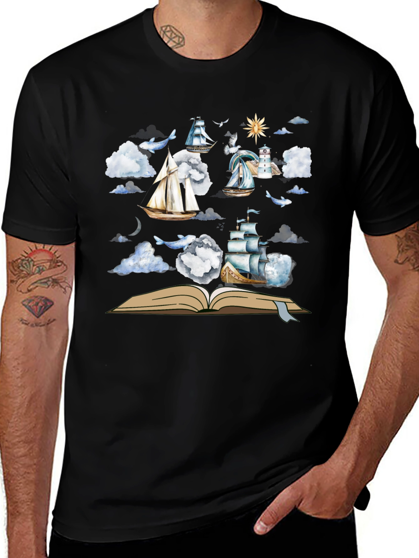Nautical Open Book T-Shirt