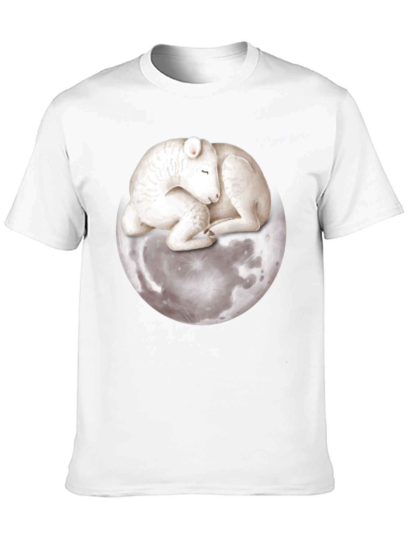 Lamb on Moon Graphic Tee - Unique Design