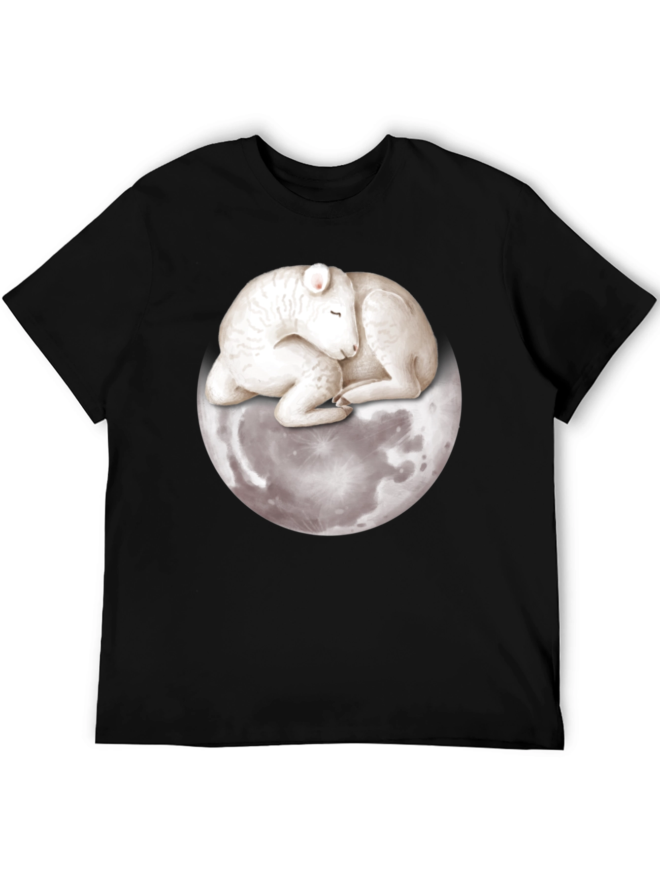 Lamb on Moon Graphic Tee - Unique Design