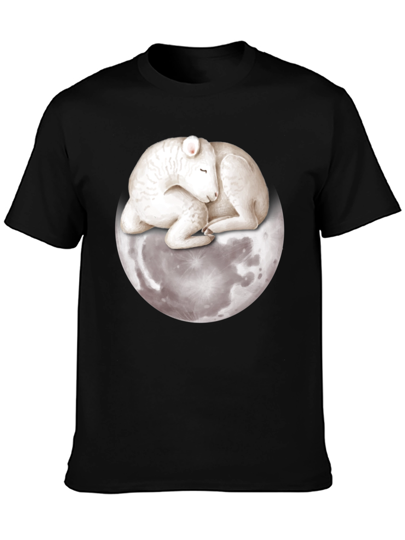 Lamb on Moon Graphic Tee - Unique Design