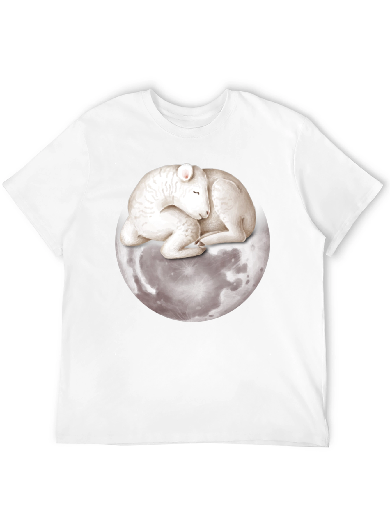 Lamb on Moon Graphic Tee - Unique Design