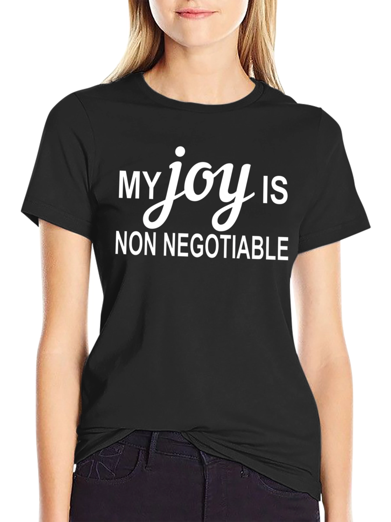 My Joy is Non Negotiable Black Graphic Tee