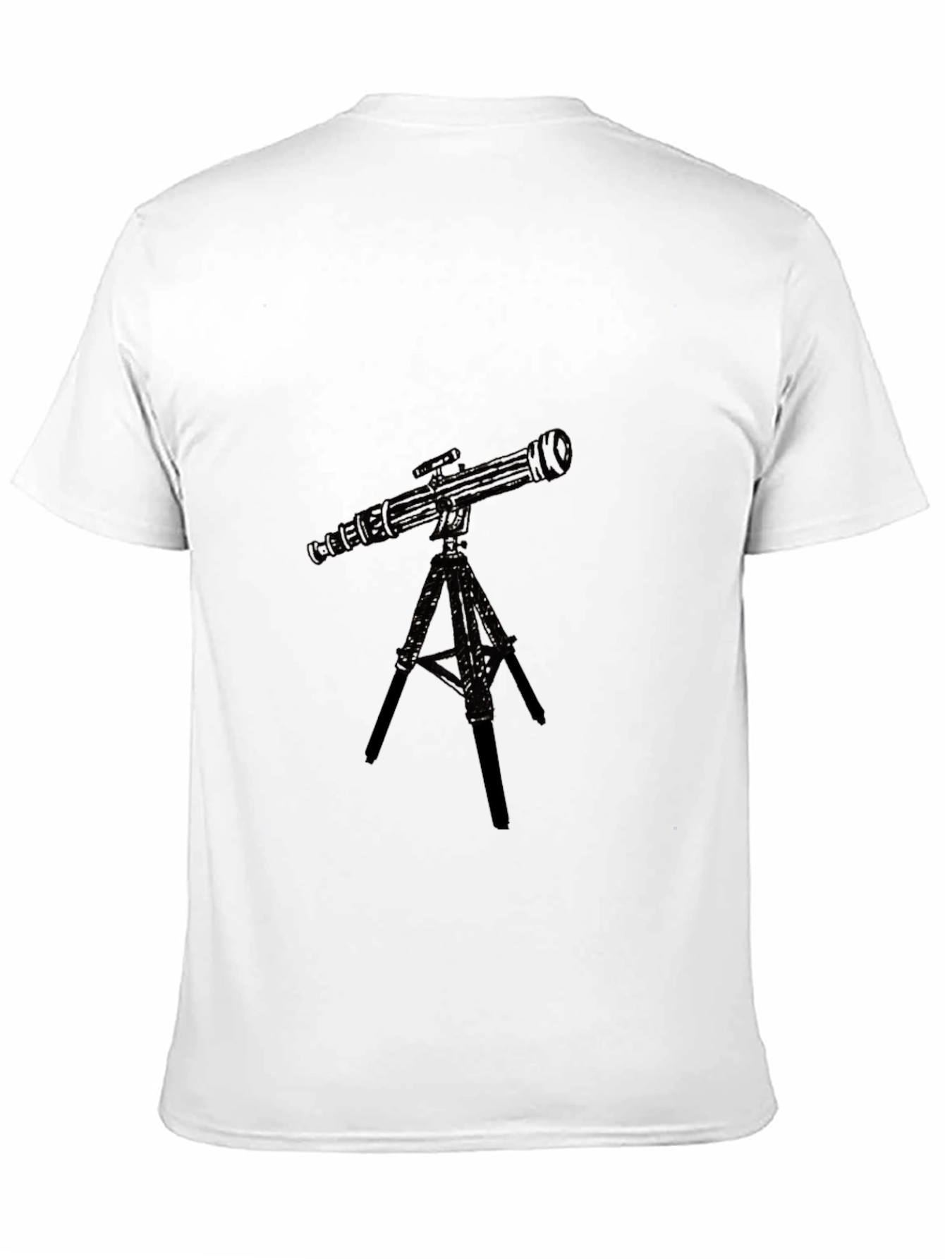 Telescope Graphic Black T-Shirt - Astronomy Lover Tee