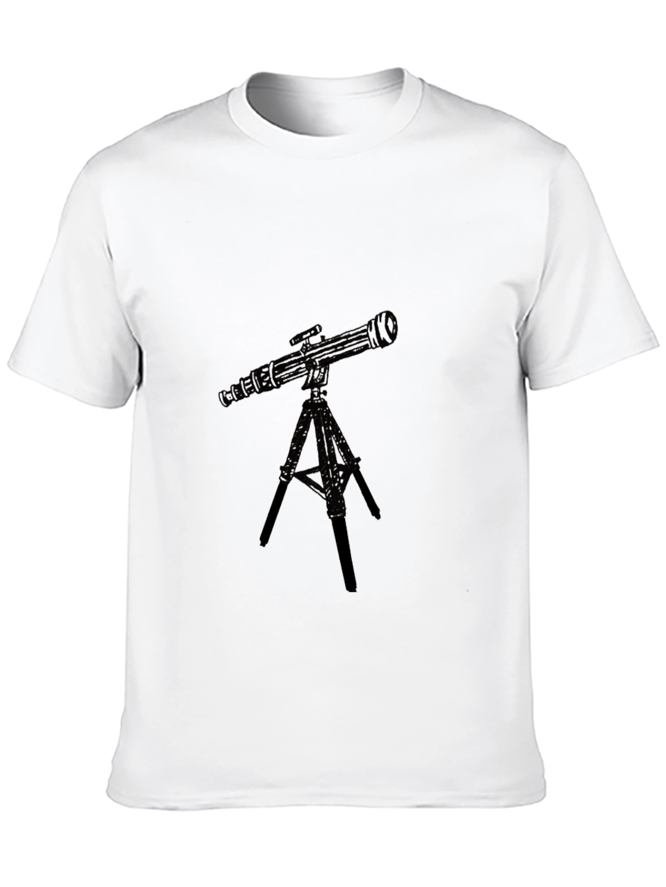 Telescope Graphic Black T-Shirt - Astronomy Lover Tee