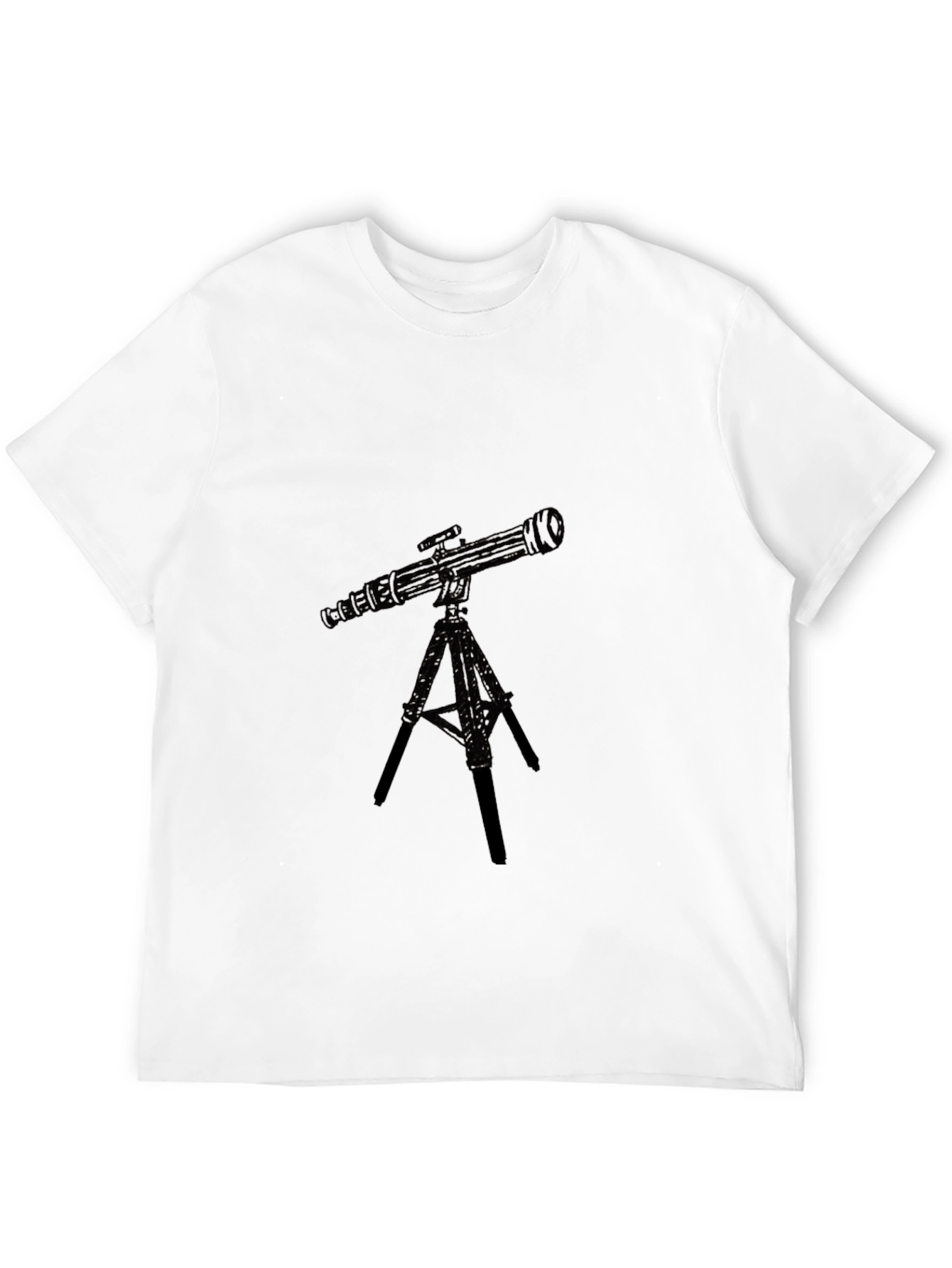 Telescope Graphic Black T-Shirt - Astronomy Lover Tee