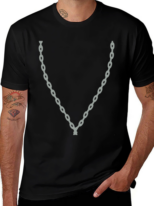 Chain Print Black T-Shirt