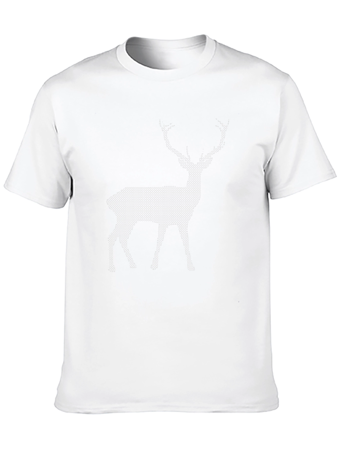 Black T-Shirt with Pixel Deer Design
