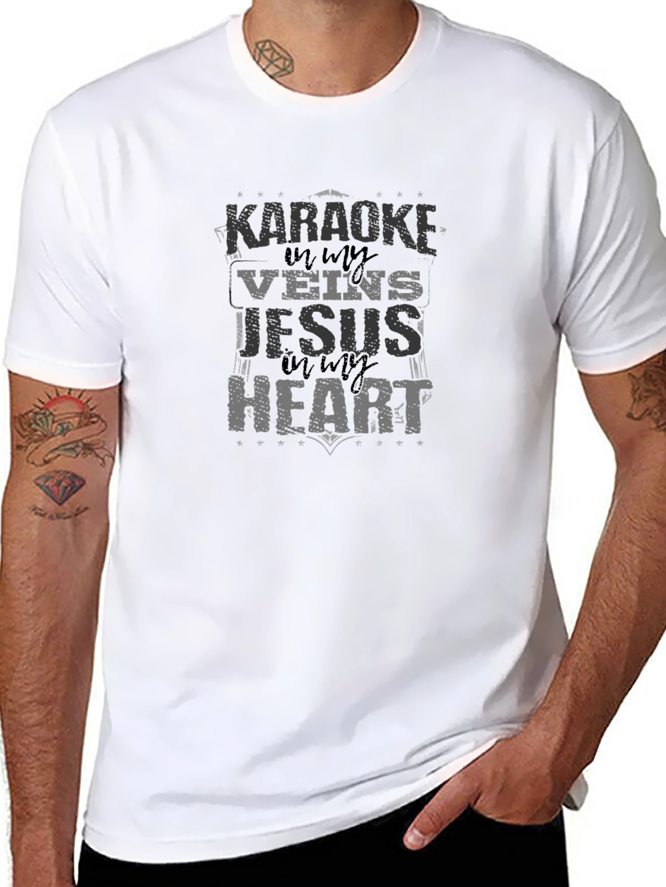 Karaoke & Jesus Black T-Shirt