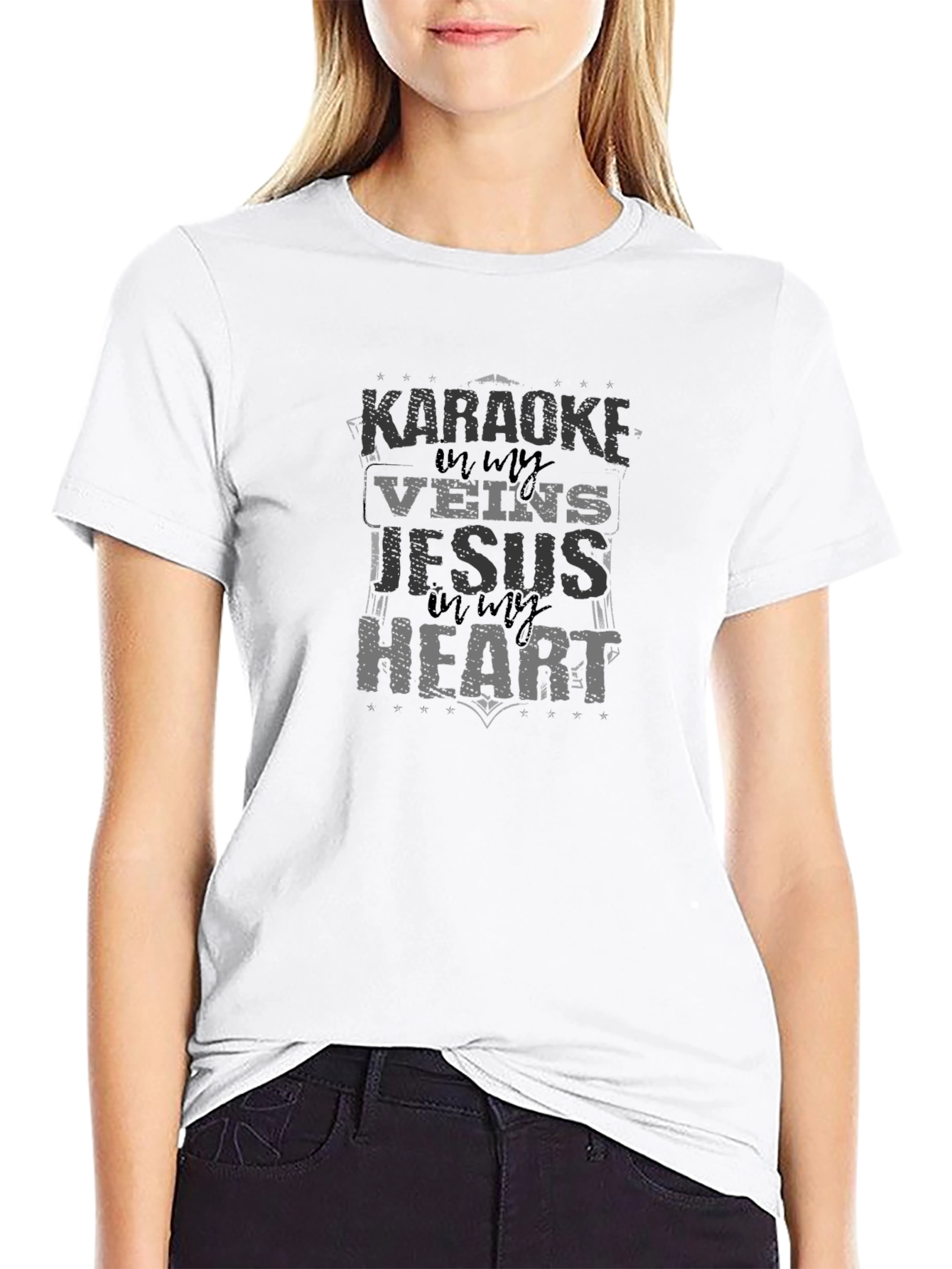 Karaoke & Jesus Black T-Shirt