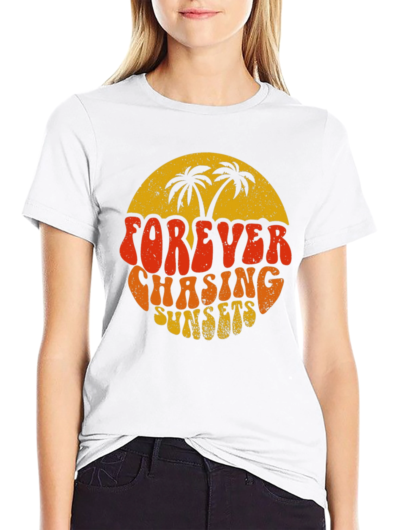 Forever Chasing Sunsets Retro Graphic Tee