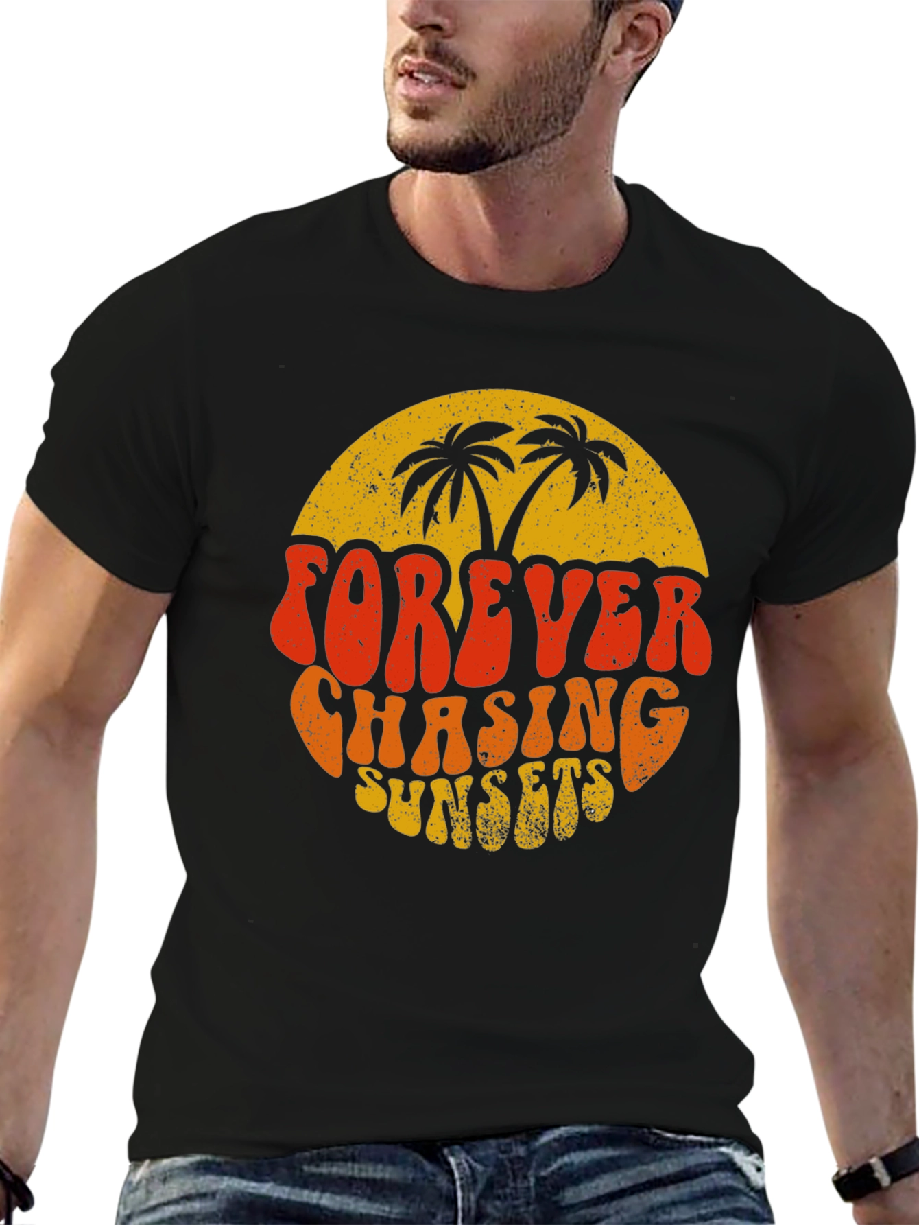 Forever Chasing Sunsets Retro Graphic Tee