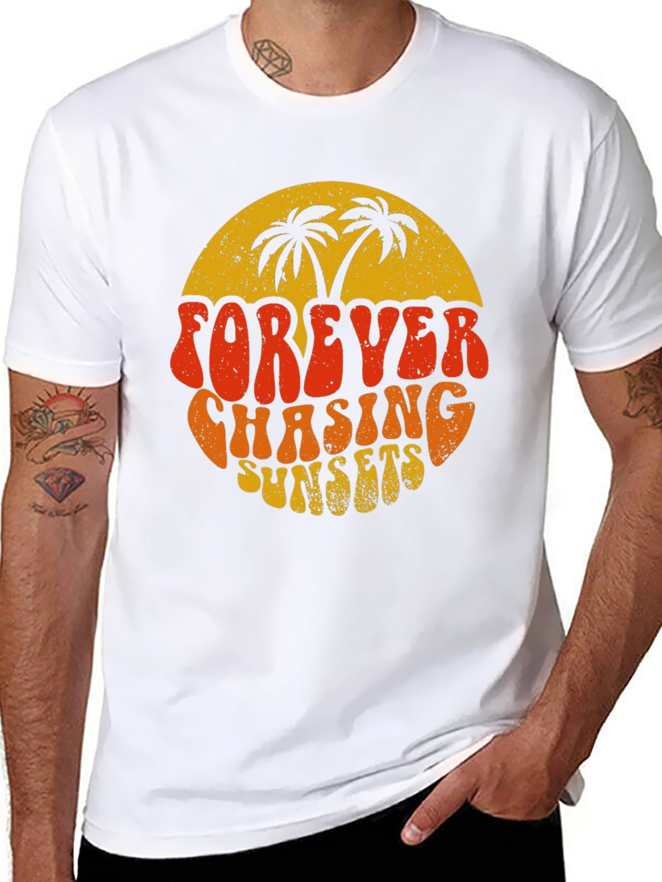Forever Chasing Sunsets Retro Graphic Tee