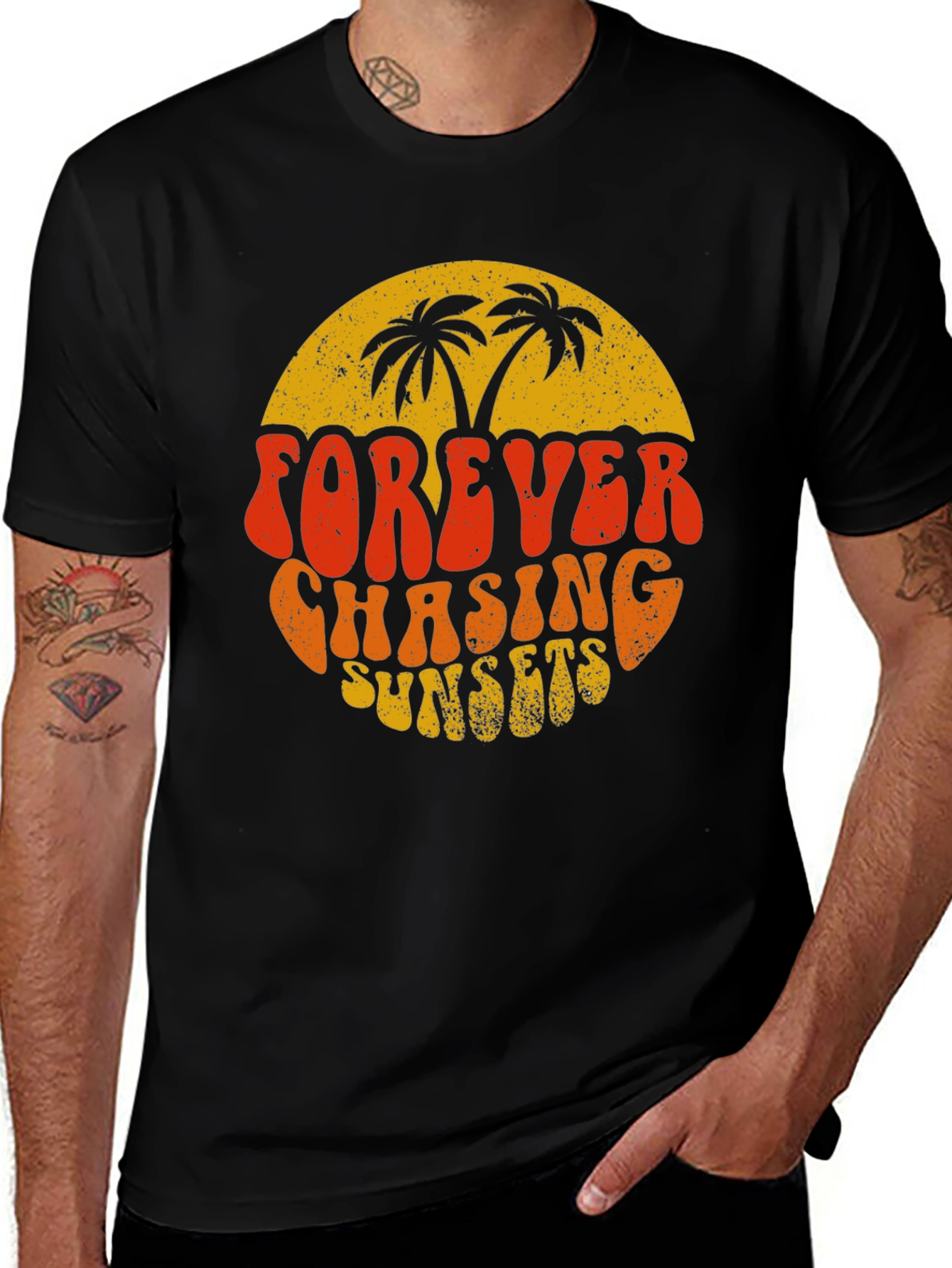 Forever Chasing Sunsets Retro Graphic Tee