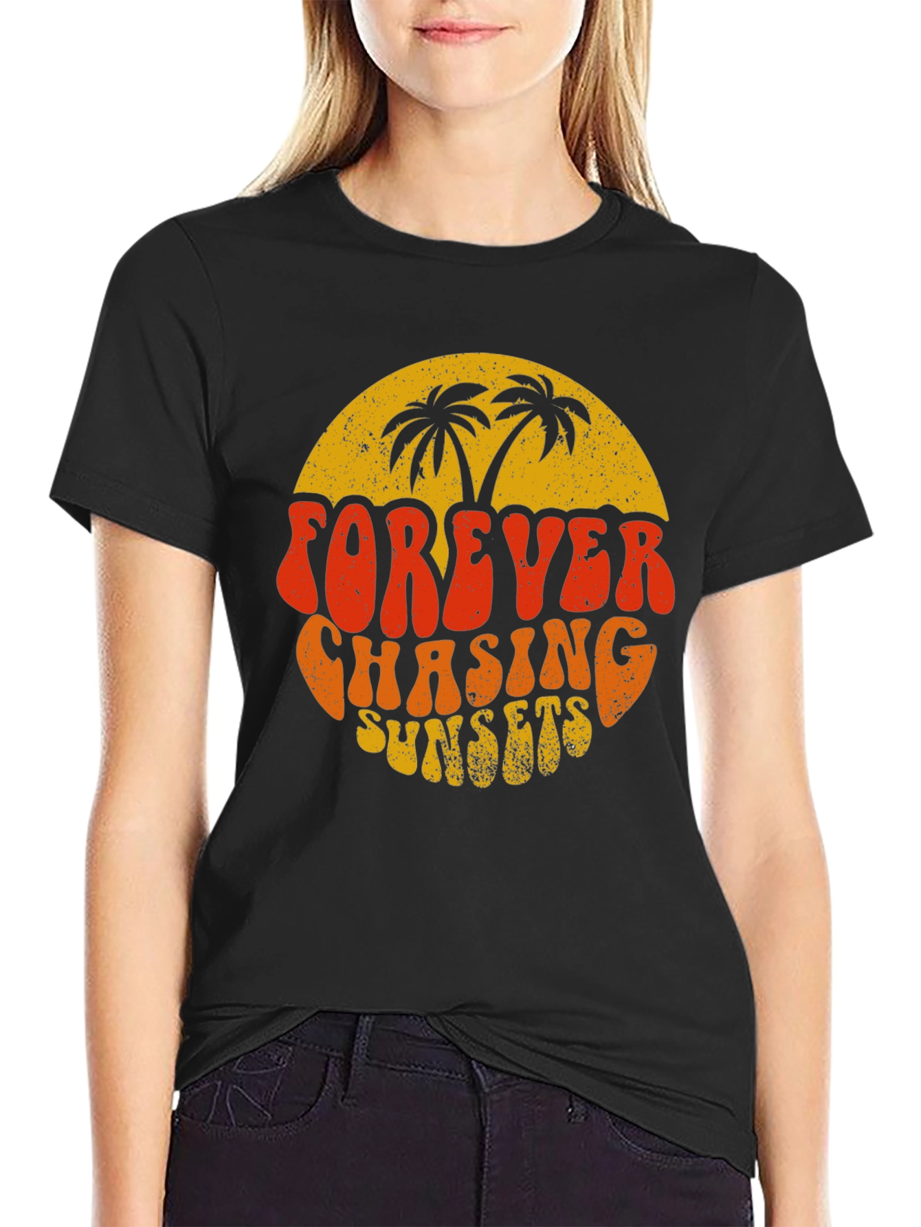 Forever Chasing Sunsets Retro Graphic Tee