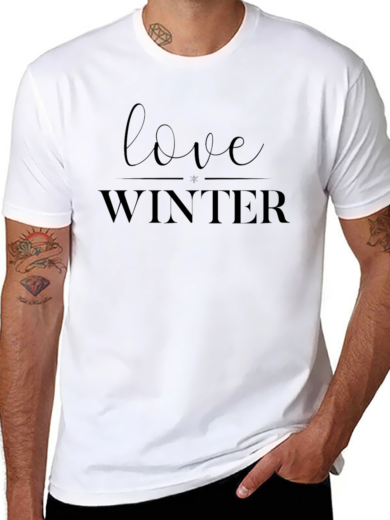 Love Winter Black Cotton Tee