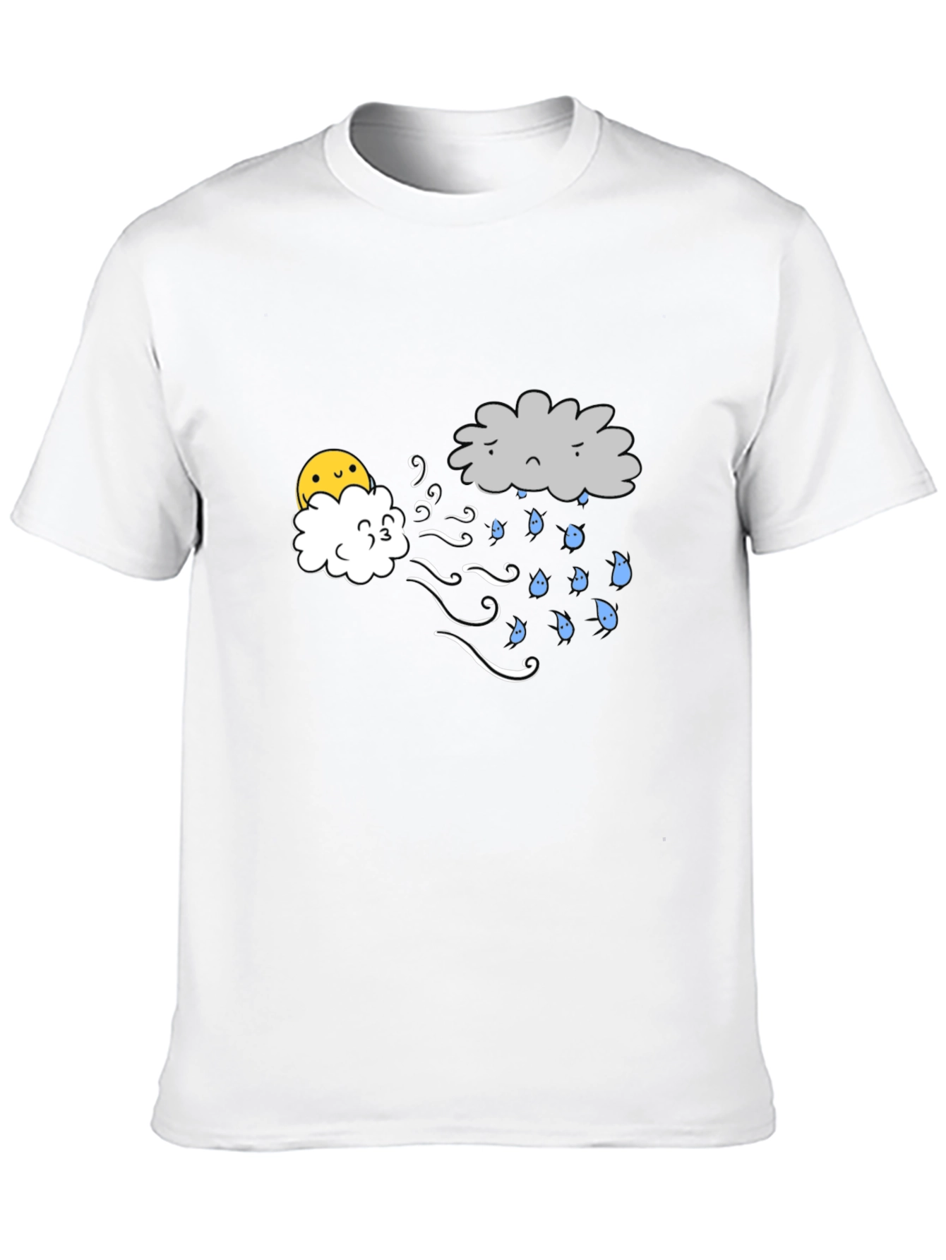 Funny Weather Cloud Graphic Tee - Black
