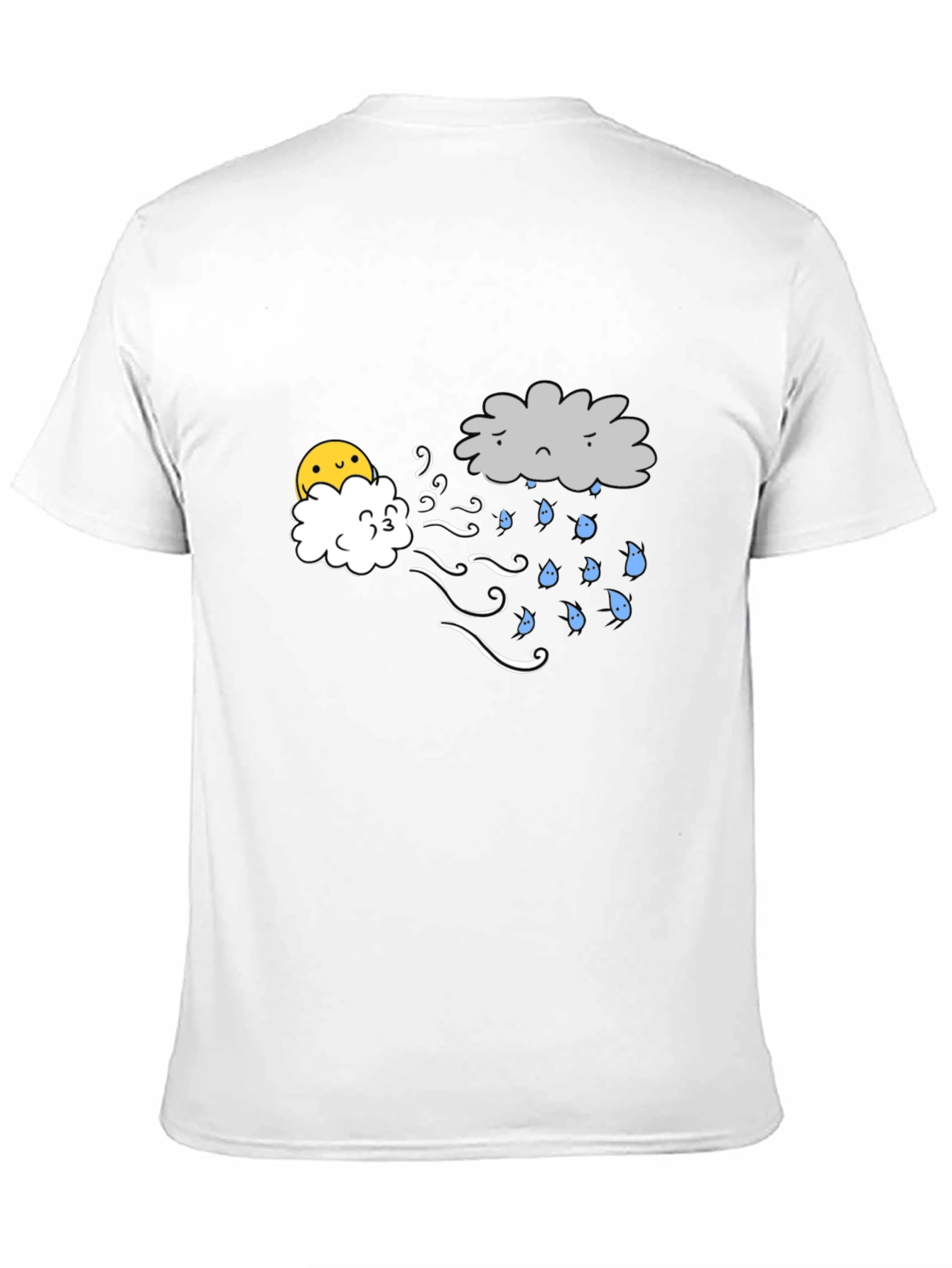 Funny Weather Cloud Graphic Tee - Black