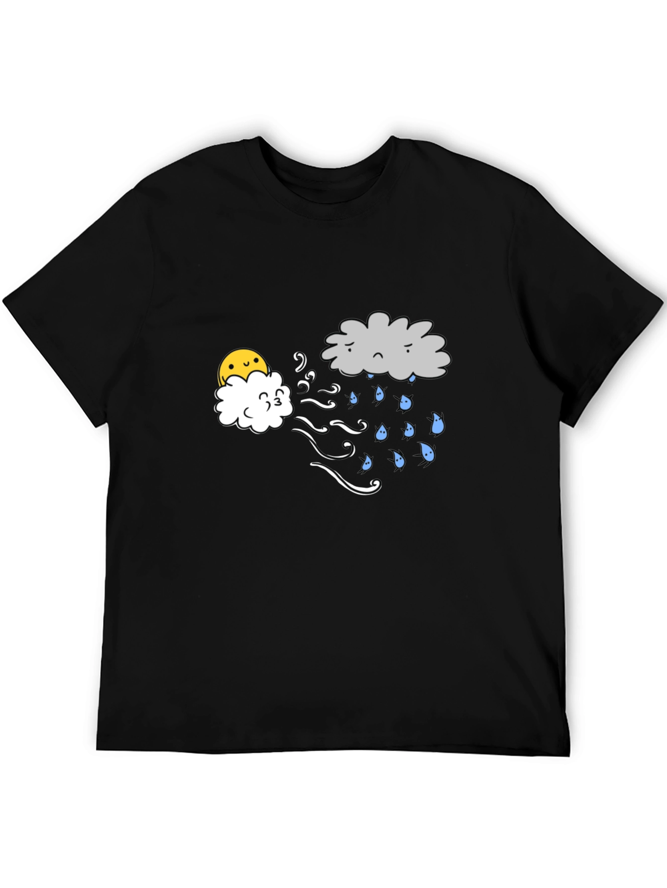 Funny Weather Cloud Graphic Tee - Black
