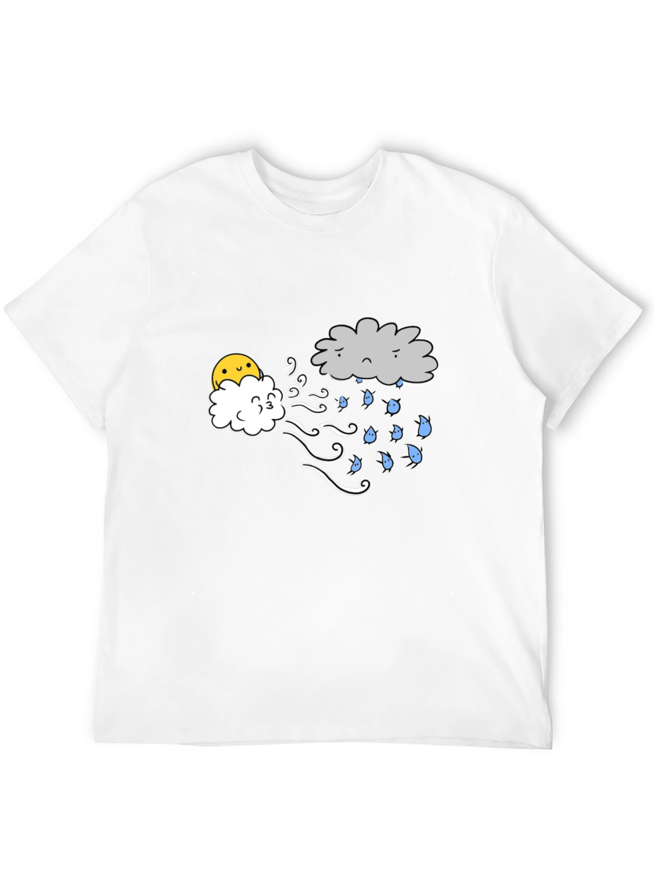 Funny Weather Cloud Graphic Tee - Black