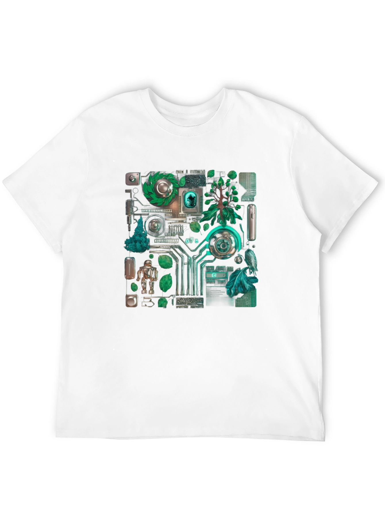 Eco-Tech Fusion Graphic Tee - Black Cotton Blend