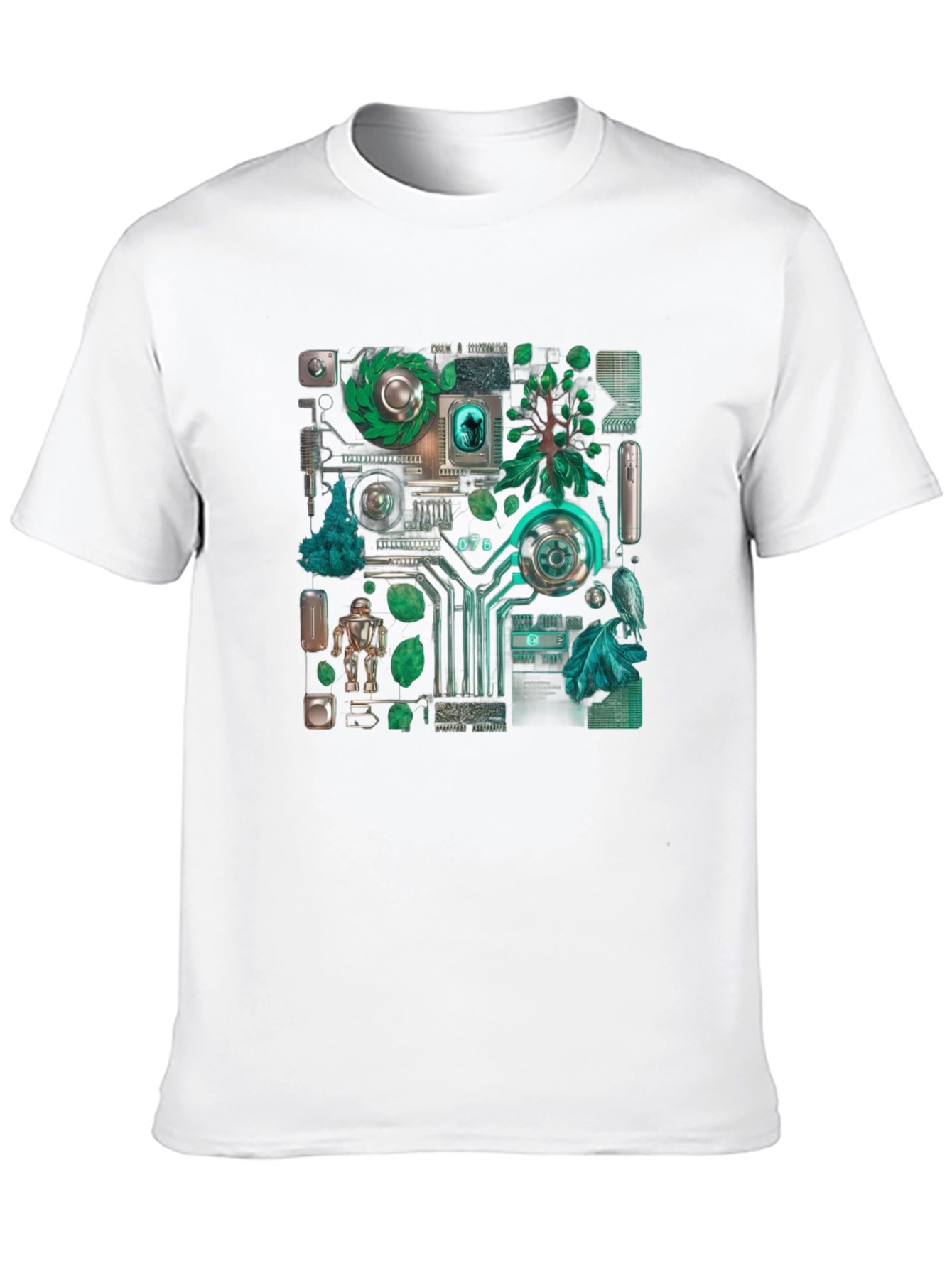 Eco-Tech Fusion Graphic Tee - Black Cotton Blend