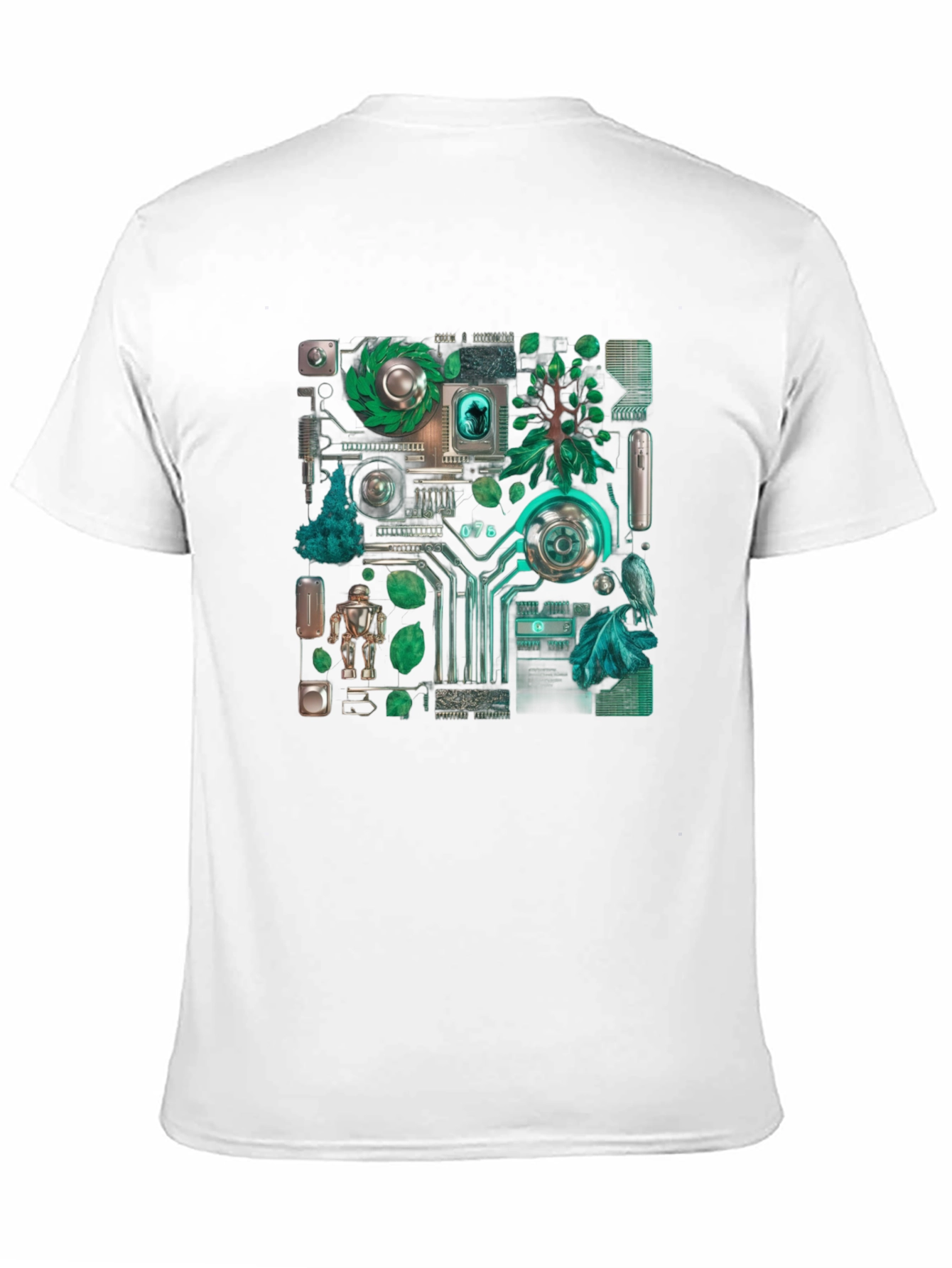 Eco-Tech Fusion Graphic Tee - Black Cotton Blend