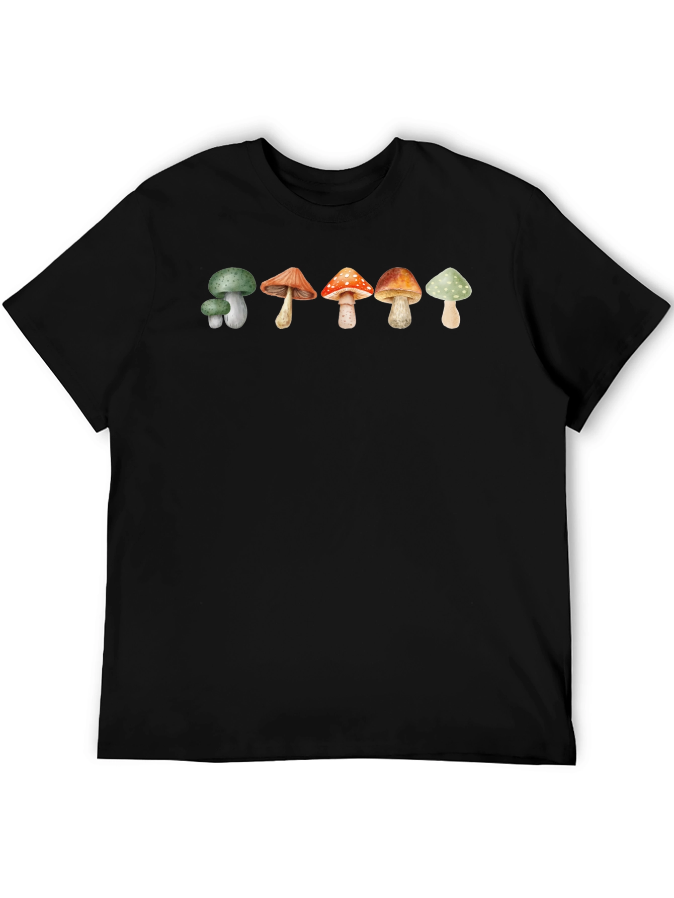 Mushroom Print T-Shirt - Black