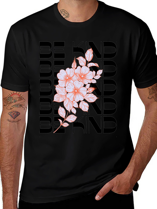 Be Kind Floral Graphic Tee - Black