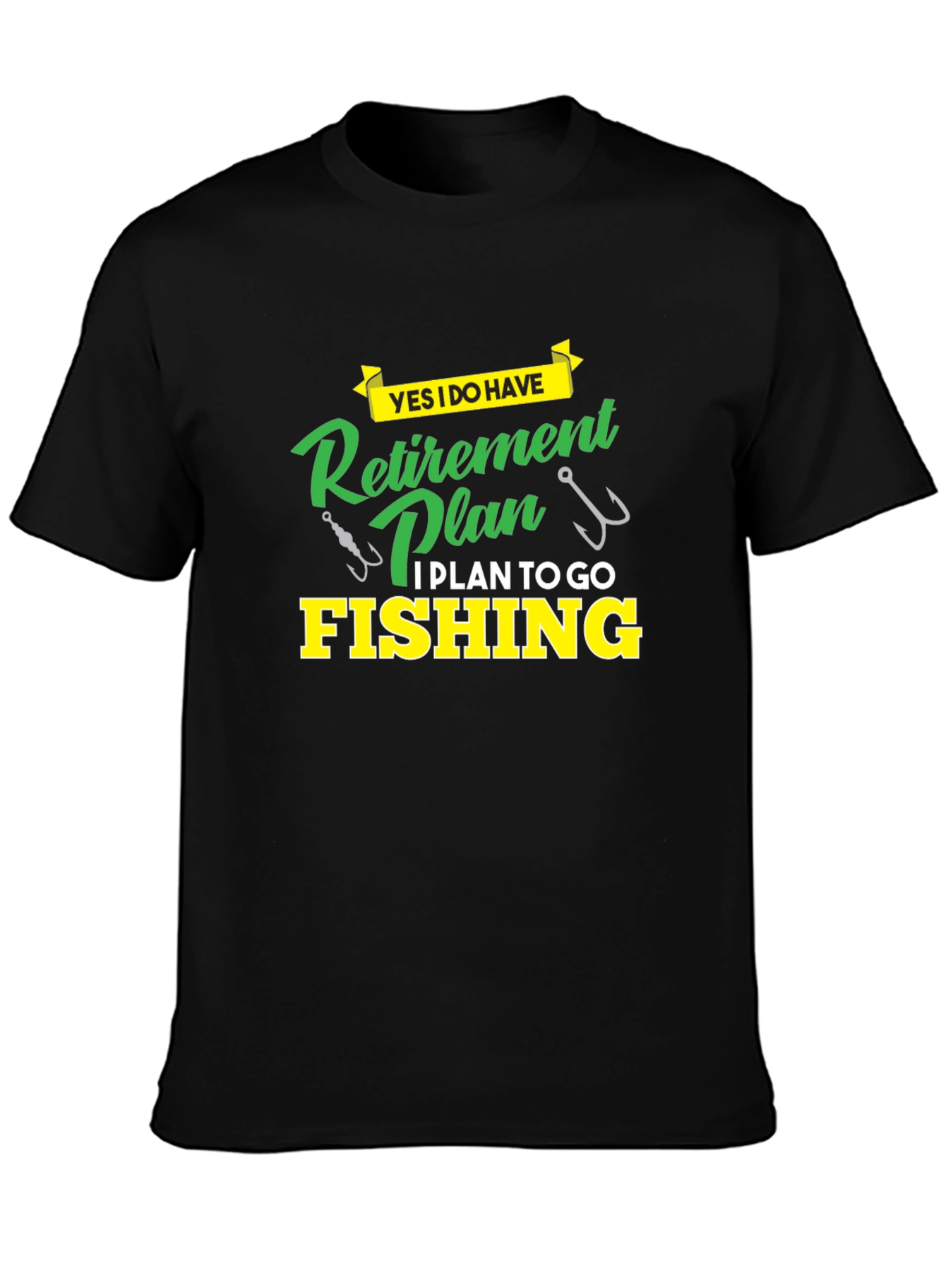 Retirement Plan Fishing T-Shirt - Black