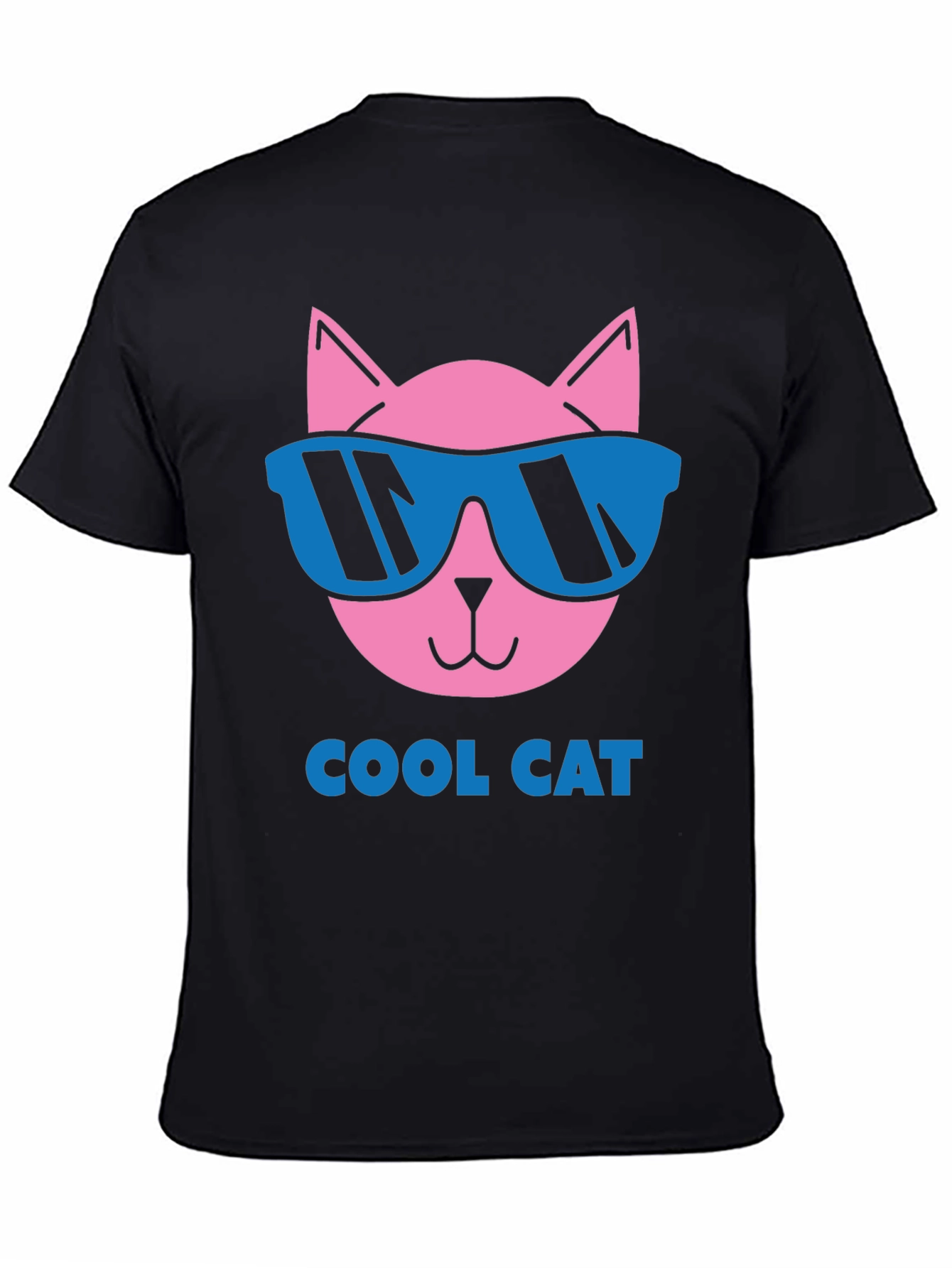 Cool Cat Graphic Tee - Black Cotton T-Shirt