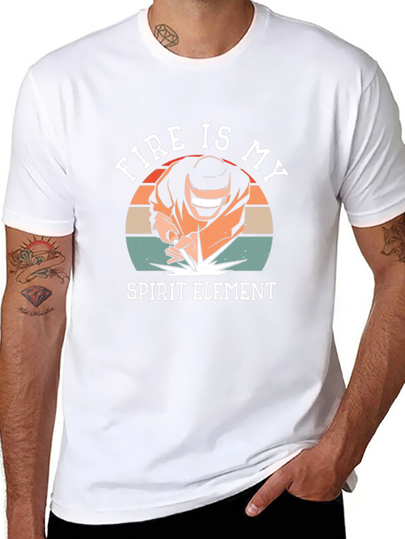Fire Is My Spirit Element Black T-Shirt