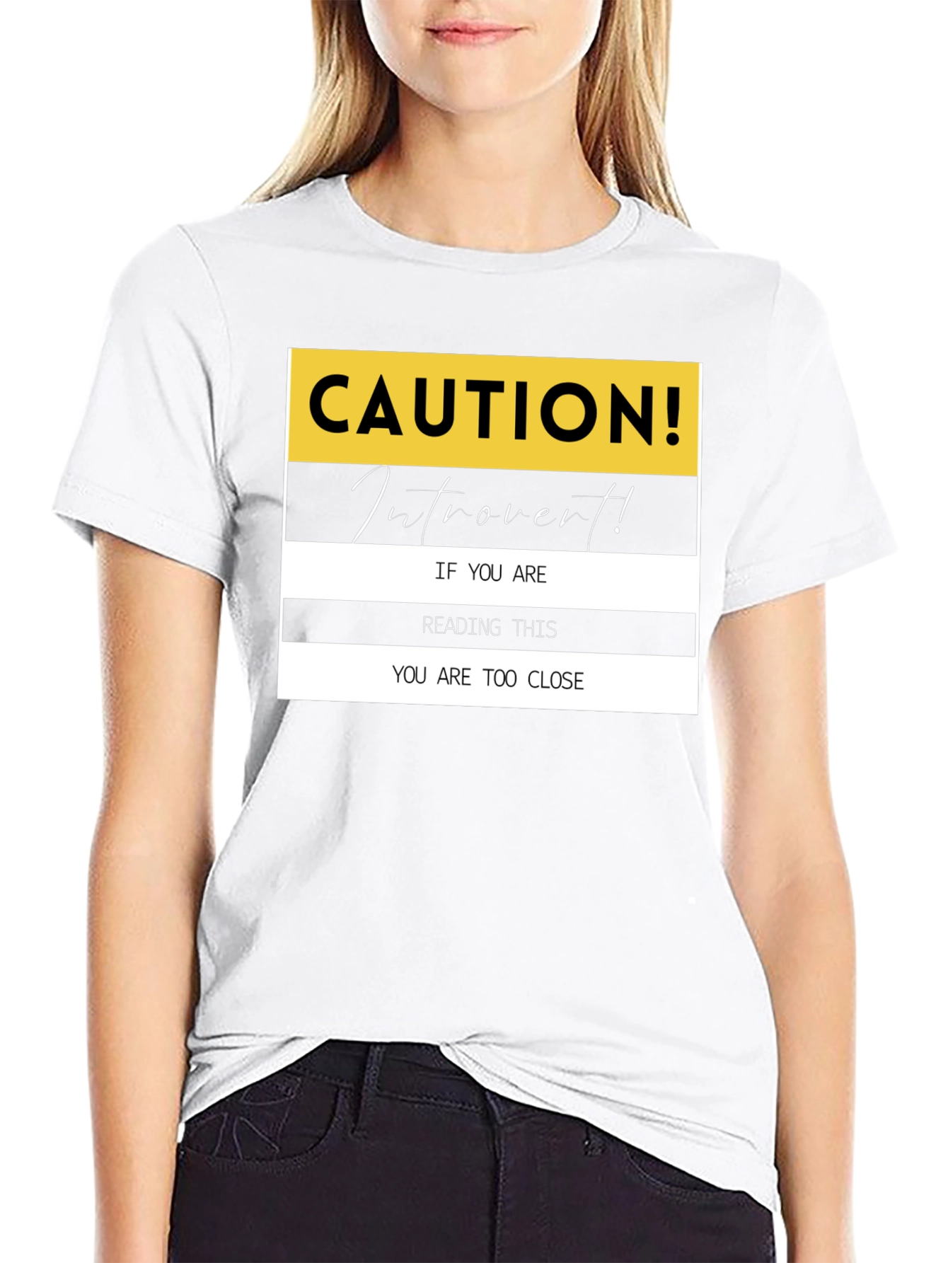 Caution Introvert T-Shirt: Funny Sarcastic Tee