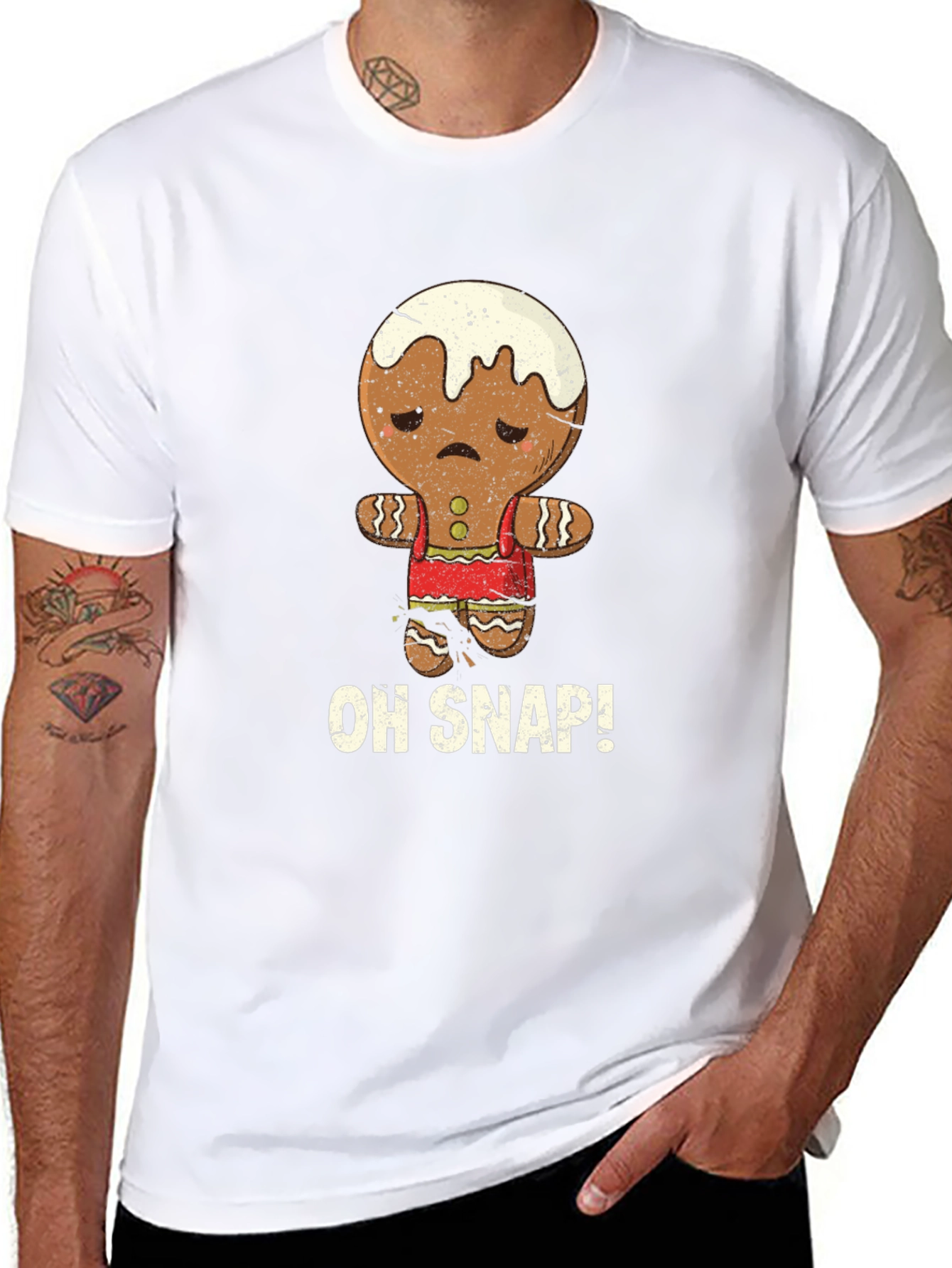 Oh Snap! Funny Gingerbread Man Graphic Tee