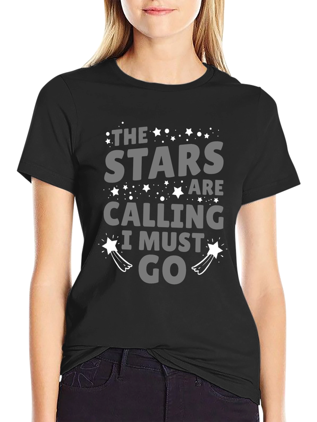 The Stars Are Calling Mens Black T-Shirt