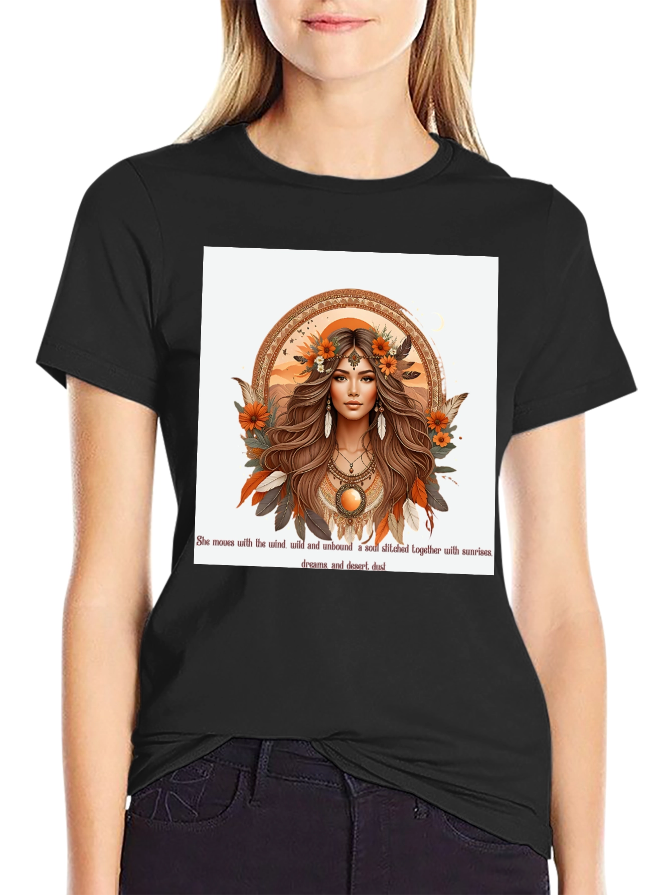 Boho Woman Graphic Tee - Desert Soul Design