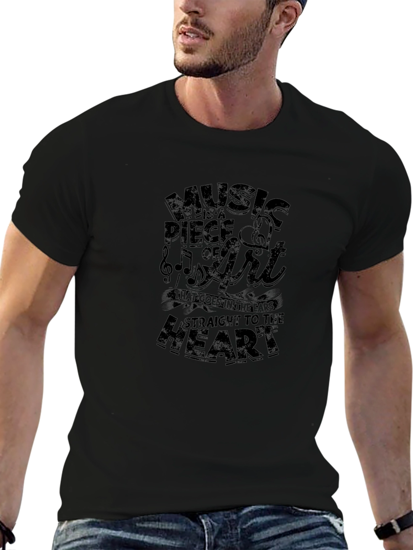 Music is Art Graphic T-Shirt - Black